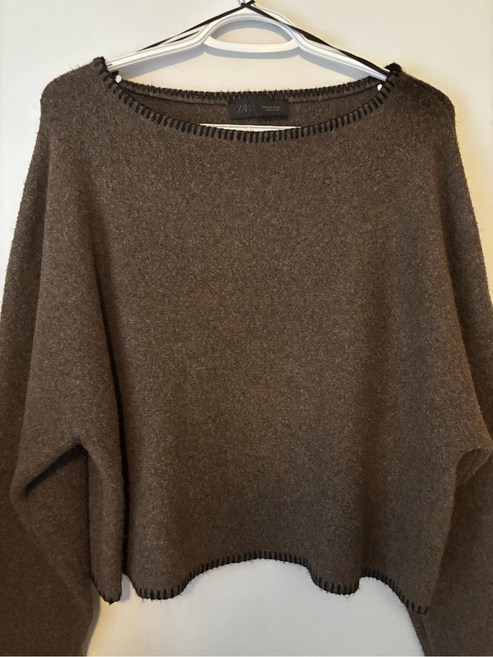 Zara Dark Brown Crewneck Sweater